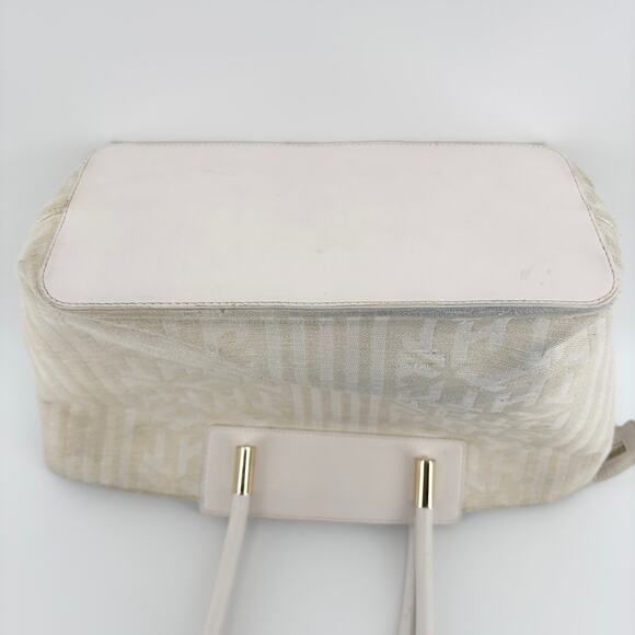 Tommy Hilfiger Tote Handbag - Canvas Large Bag with Leather Handles AW12310 - Picture 12 of 16